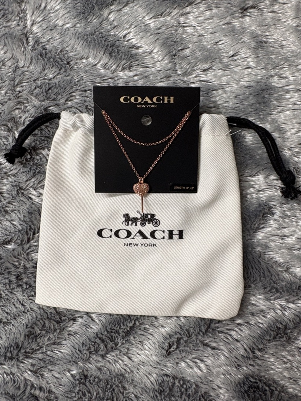 Coach Rose Gold Heart Necklace